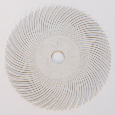 3M Radial Bristle Disc 3 inch 120 grit white abrasive for cleaning rust and oxidation