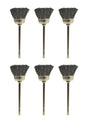 Set of 6 Steel Stiff Bristly Cup Brush with 3/32" Shanks