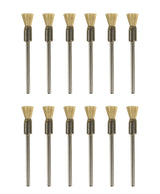 Set of 12 White Bristle Mounted End Brushes with 3/32" Shanks