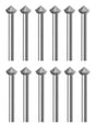 12-Piece 45 Degree Hart Bur Set with Sizes 0.90 to 3.10 MM