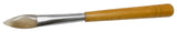 Agate Burnisher with ergonomic round wooden handle and Flat Stone No.1 head for precise jewelry polishing and metal finishing