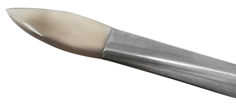 Agate Burnisher Round Wooden Handle, Style - Flat Stone No.1, by PMC Supplies