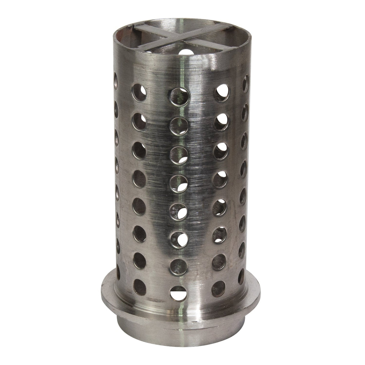 4-inch by 9-inch perforated stainless steel flask for vacuum casting with corrosion-resistant 304-grade steel and gas venting holes