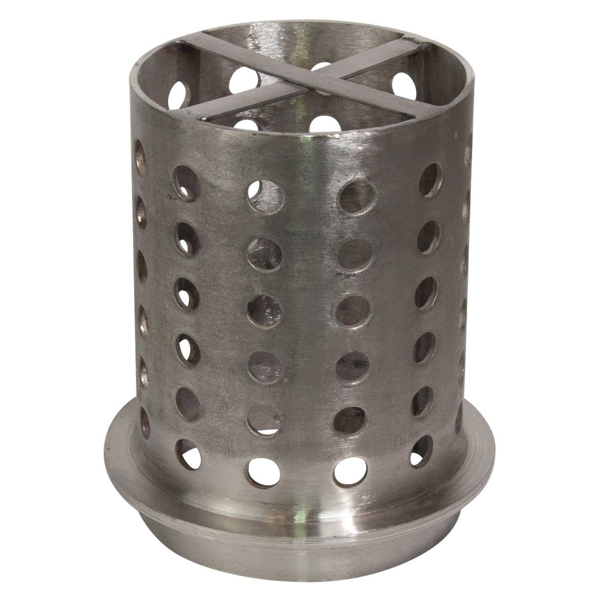 5" x 7" perforated stainless steel casting flask for vacuum-assisted metal casting