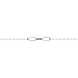 1.4 MM x 3.5 MM Sterling Silver Flat Oval Rolo Chain (Per Inch) 