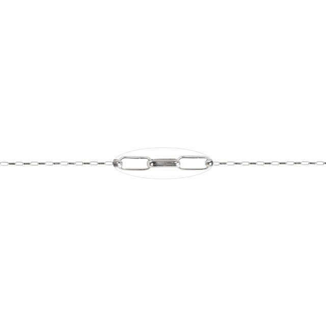 1.4 MM x 3.5 MM Sterling Silver Flat Oval Rolo Chain (Per Inch) 