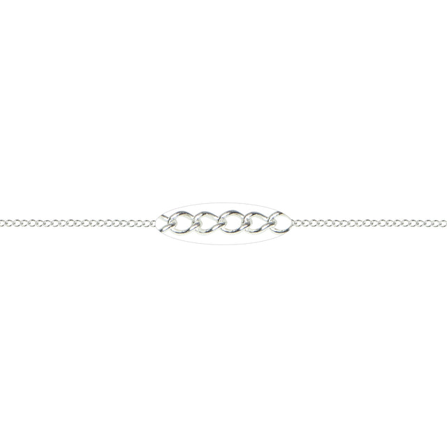 1 MM Sterling Silver Curb Chain (Per Inch)