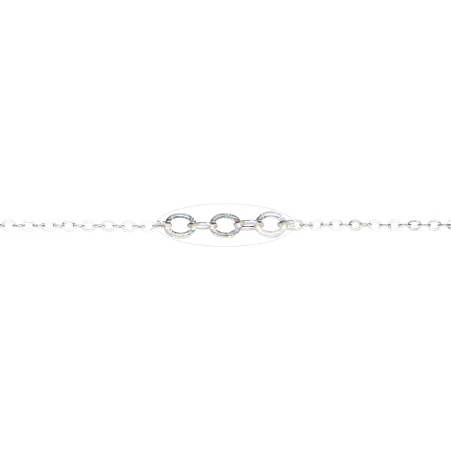 1.2 MM Sterling Silver Cable Flat Chain (Per Inch)