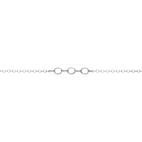 1.3 MM Sterling Silver Open Cable Chain (Per Inch)