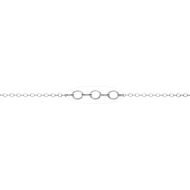 1.3 MM Sterling Silver Open Cable Chain (Per Inch)