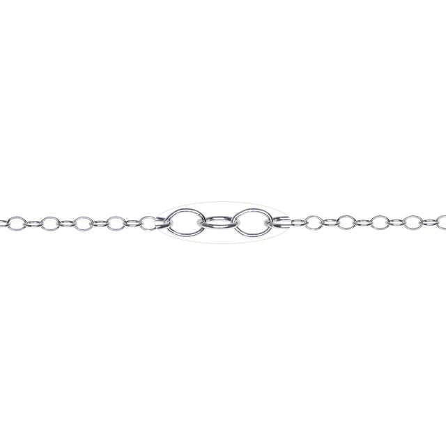 3 MM Sterling Silver Open Cable Chain (Per Inch)