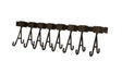 Cleaning rack with 8 moveable hooks in black for versatile tank cleaning and drying.