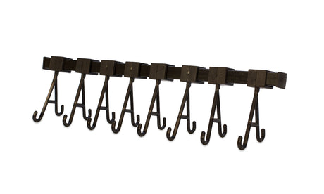 Cleaning rack with 8 moveable hooks in black for versatile tank cleaning and drying.