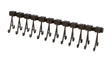 Cleaning rack with 12 moveable hooks made of non-rust aluminum for cleaning tools organization