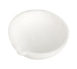 500 gram ceramic alumina crucible dish with pour spout and tapered sides for melting precious metals