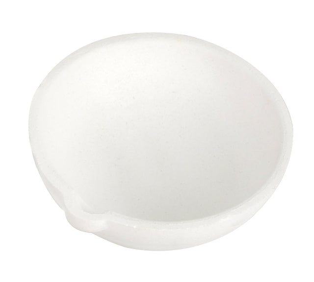 750 Gram Ceramic Alumina Crucible Dish with tapered sides and pour spout for melting precious metals