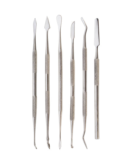 6-piece stainless steel wax carver set with balanced ergonomic handles for precision and comfort