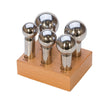 5 piece large punch set with wooden stand for jewelry making and metalwork, sizes 28 to 45 mm