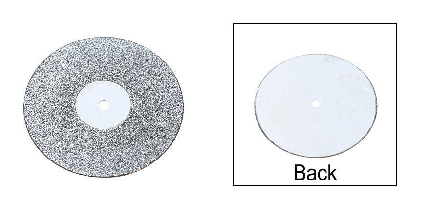 1 inch 25 mm x 0.4 mm unmounted circular metal disc with central hole front and back views