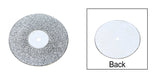 1 inch 25 mm x 0.4 mm unmounted circular metal disc with central hole front and back views