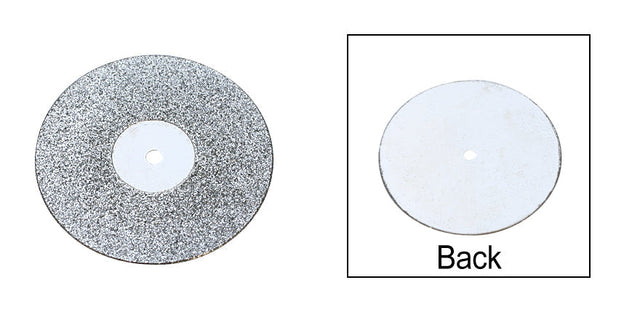 1 inch 25 mm x 0.4 mm unmounted circular metal disc with central hole front and back views
