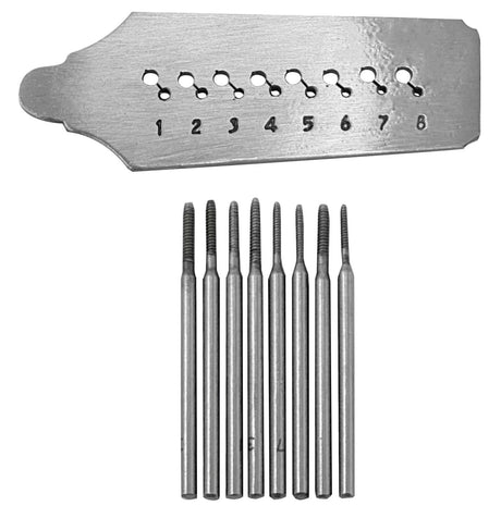 Screw plate with 8 taps kit for precise threading 1.0mm to 1.7mm holes suitable for jewelry and watch repair