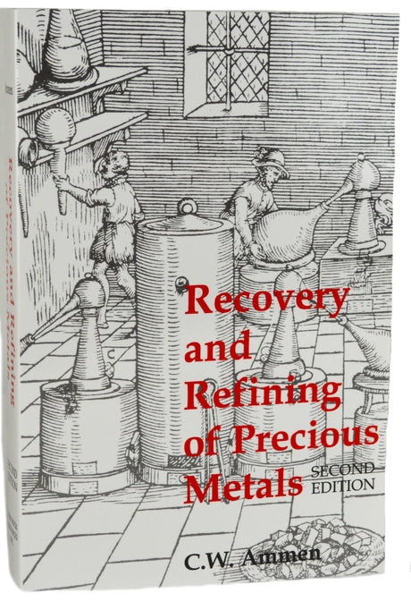 Recovery and Refining of Precious Metals book by C.W. Ammen featuring vintage laboratory illustration