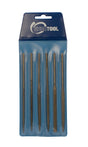 6 PC NEEDLE FILE SET cut 0 with 5-1/2 inch steel files in assorted shapes for precision metalworking and jewelry making