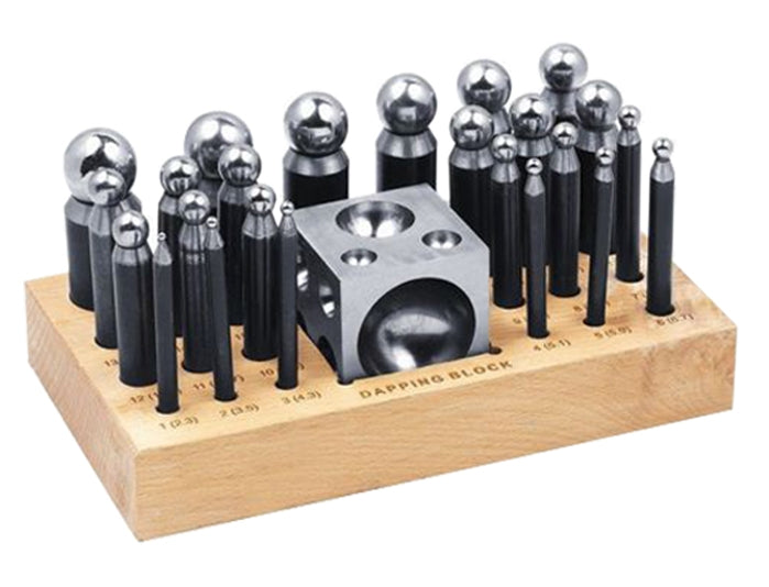 BenchPro™ 26-Piece Steel Dapping Doming Punch Block Set for