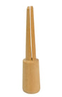 4 inch wooden mandrel with tapered shaft and slot for emery paper sanding