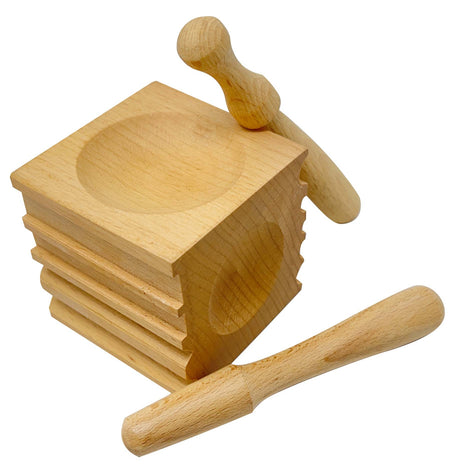 2.5" x 2.5" Wooden Doming Block with 2 Punches 