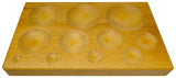 Dapping Block Hardwood Round Shape, 11Cavity Sizes: 12-18-24-30-36-42-48-54-60-66-72mm