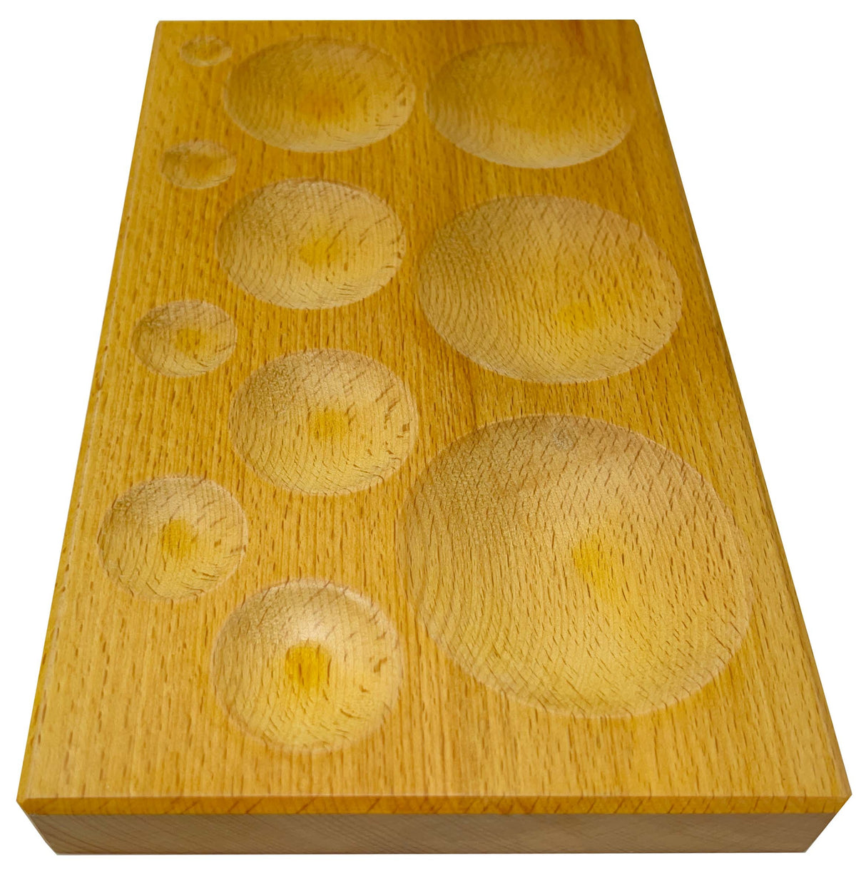 Dapping Block Hardwood Round Shape, 11Cavity Sizes: 12-18-24-30-36-42-48-54-60-66-72mm