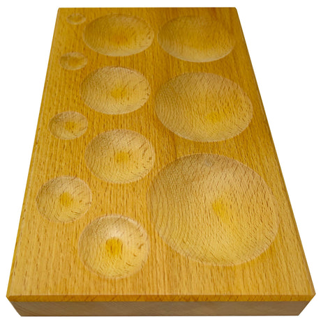 Dapping Block Hardwood Round Shape, 11Cavity Sizes: 12-18-24-30-36-42-48-54-60-66-72mm