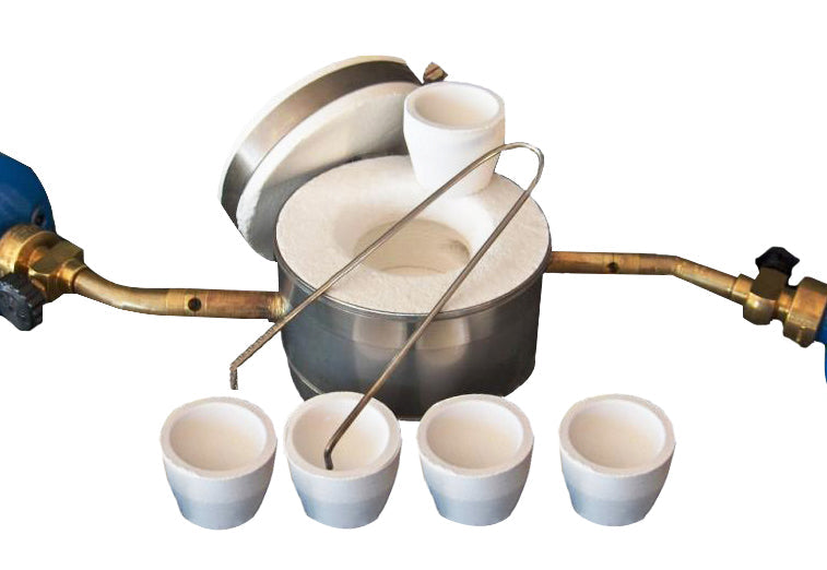 Cupeling Mini Pro Kiln propane furnace with crucibles for melting gold silver and copper