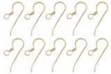 10/Pk 14K Gold-Filled 18.3 MM Flat Ear Wire with 2 MM Ring Coil