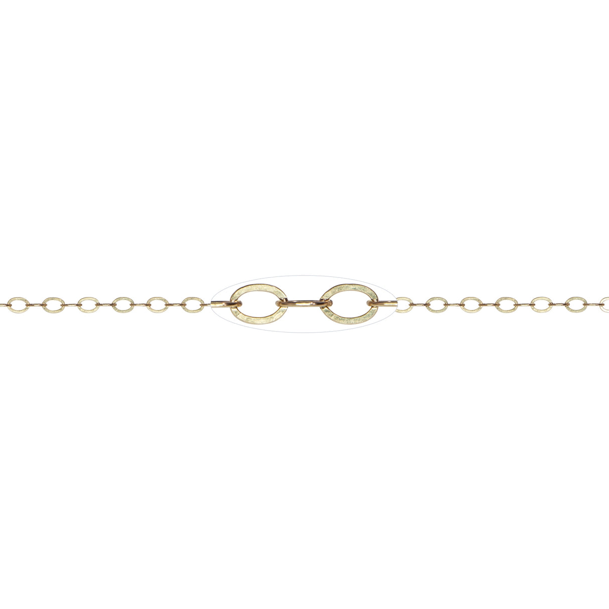 Chain 2.7 MM Flat Cable 14K Gold-Filled - Sold Per Foot 