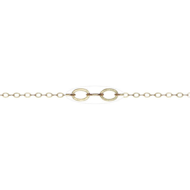 Chain 2.7 MM Flat Cable 14K Gold-Filled - Sold Per Foot 