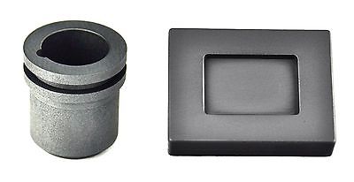 Graphite crucible and ingot mold set for gold and silver melting and refining