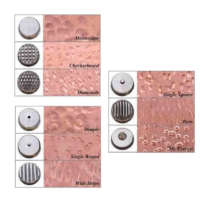 Texturing Pattern Hammer with 7 Interchangeable Faces 