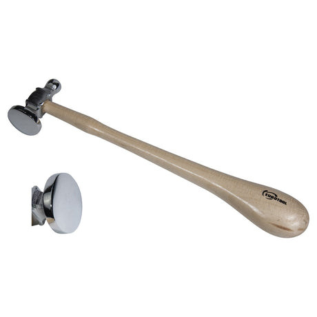 1-1/4 inch chasing hammer with 6 oz forged head and hardwood handle for metalworking tasks