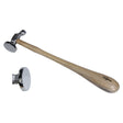 1-1/4" German Style Chasing Hammer with hardwood handle and slanted peen for precision metalwork
