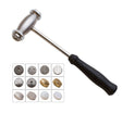 Interchangeable Texturing Hammer with 12 textured faces and ergonomic handle for wood, metal, and craft projects