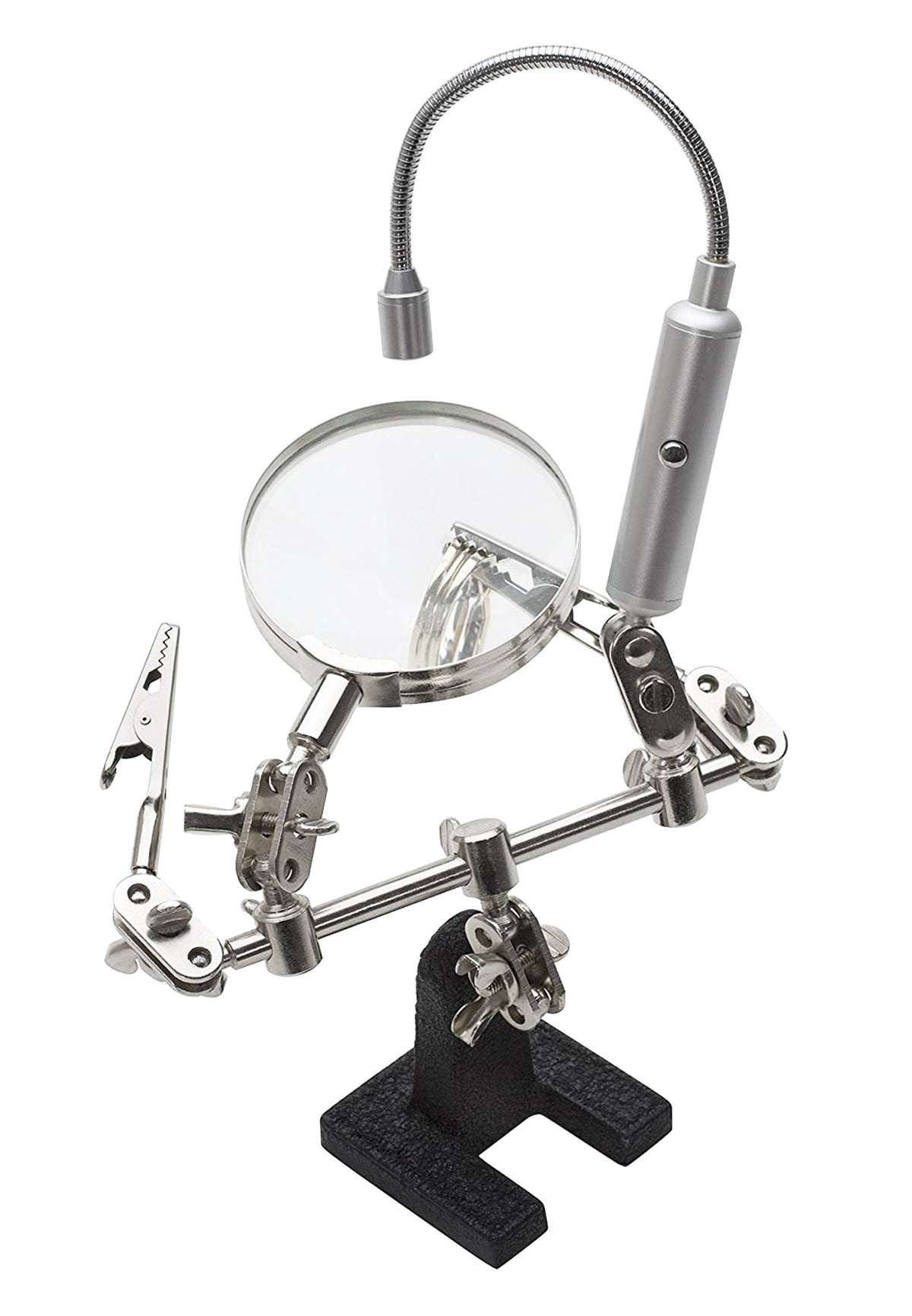 Magnifier Hanfd Helping Hand Magnifier 2X With Flexible LED Light – PMC Supplies