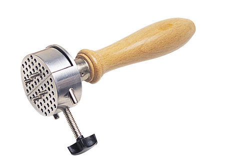 Universal Work Holder with wooden handle, metal clamping jaws, and adjustable pins for secure engraving and repair tasks