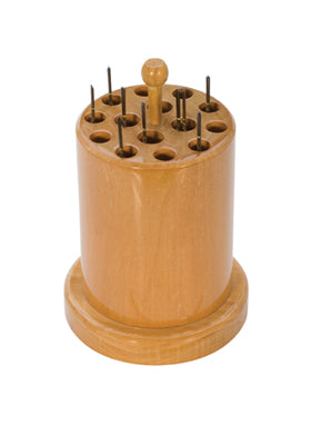 Wooden Sawblade Holder with 14 holes and rotating base for organized sawblade storage