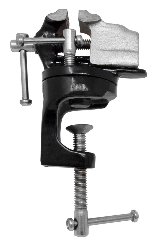 1-1/4 inch table vise with revolving clamp for precise workholding and quick part positioning