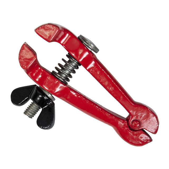 4-inch hand vise red metal clamp with wingnut screw mechanism for precision clamping
