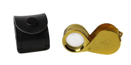 10X Triplet Golden Eye Loupe 18 MM w/ Leather Case by PMC Supplies