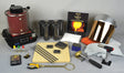 2 Kg gold and silver melting electric furnace kit with crucibles, protective gear, tools, and instructional book for home metal casting and jewelry making